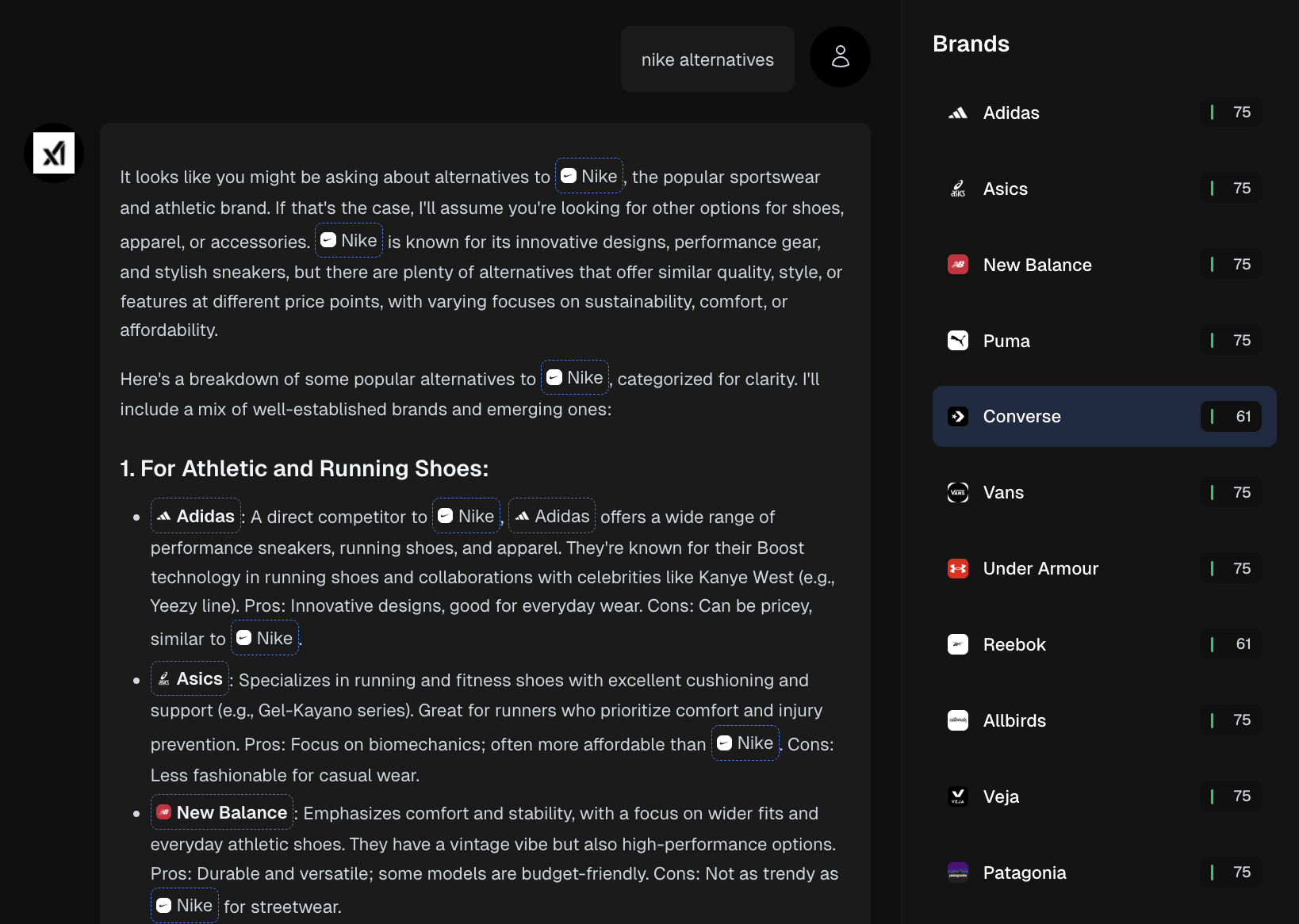 Grok AI Brand Visibility Tracking Dashboard